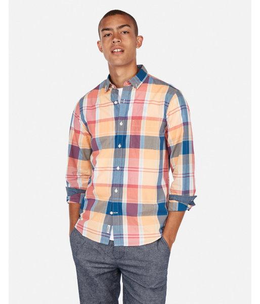 Express Womens Slim Plaid Button-down