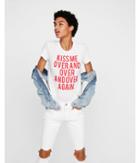 Express Womens Express One Eleven Kiss Me Crew Neck Tee