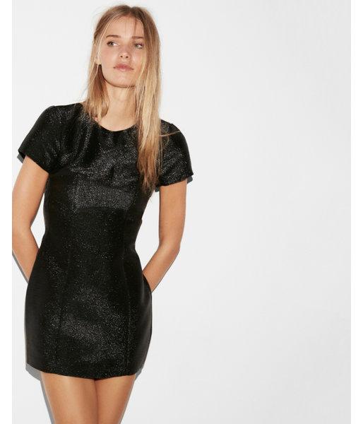 Express Womens Metallic Short Sleeve