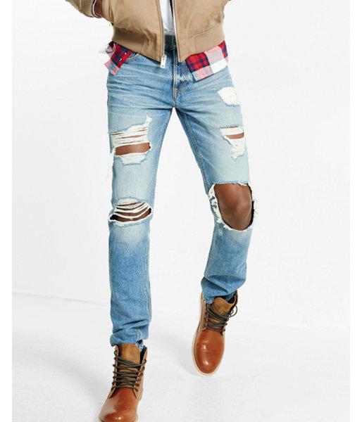 Express Mens Slim Ripped Jeans