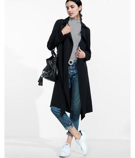 Express Womens Soft Long Trench Coat