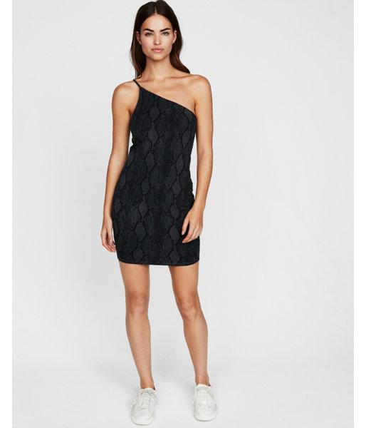 Express Womens Asymmetrical One Shoulder  Dress