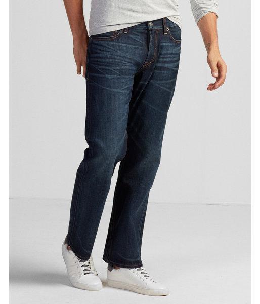 Express Mens Loose Boot Medium Wash 100% Cotton Jeans