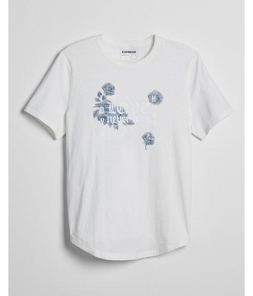 Express Mens Love Never Dies Raised Print Graphic Tee