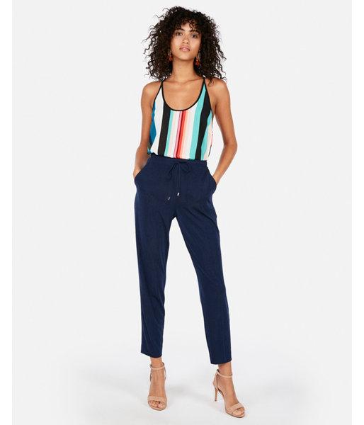 Express Womens Stripe Scoop Neck Racerback Cami