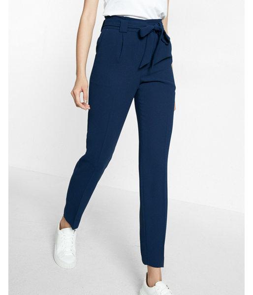 Express Womens High Waisted Sash Waist Ankle Pant