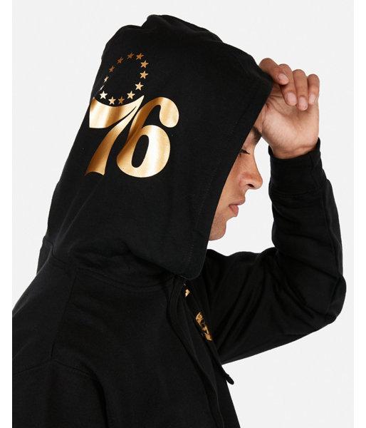 Express Mens Philadelphia 76ers Nba Fleece Foil Graphic Hoodie