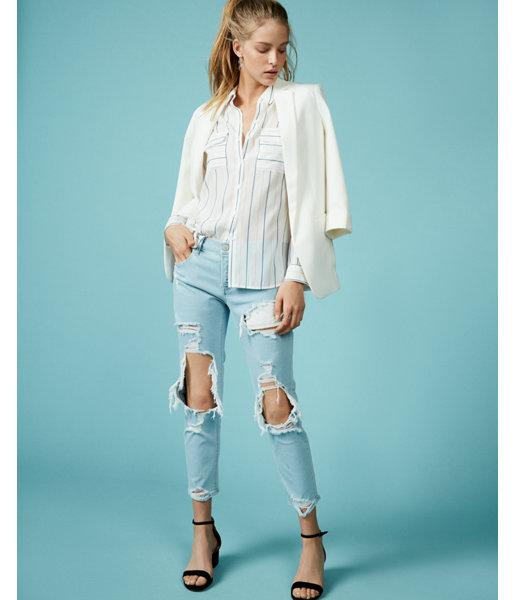 Pinstripe City Shirt By Express