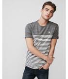Express Mens Stripe Small Lion Eco-friendly Stretch Crew Neck Tee