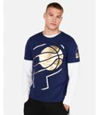 Express Mens Indiana Pacers Nba Crew Neck Foil Graphic Tee