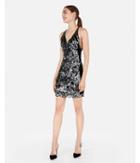 Express Womens Sequin  Low Back Mini Plunge Dress