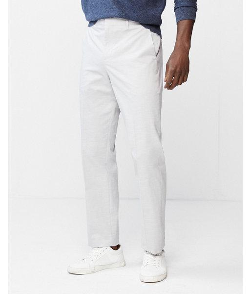 Express Mens Classic Gray Slub Stretch Dress Pant