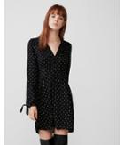 Express Womens Long Sleeve Button Front Fit And Flare Dress