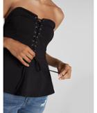 Express Corset Front Peplum Top