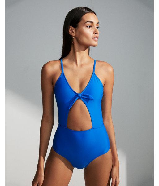 Express Womens Cut-out Tie Front One-piece
