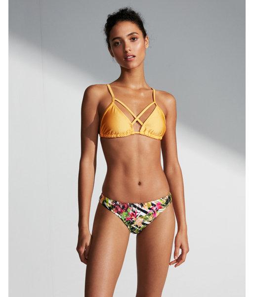 Express Womens Low Rise Print Basic Bikini Bottoms