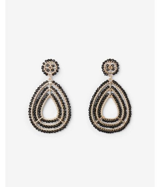 Express Womens Wrapped Beaded Teardrop Earrings