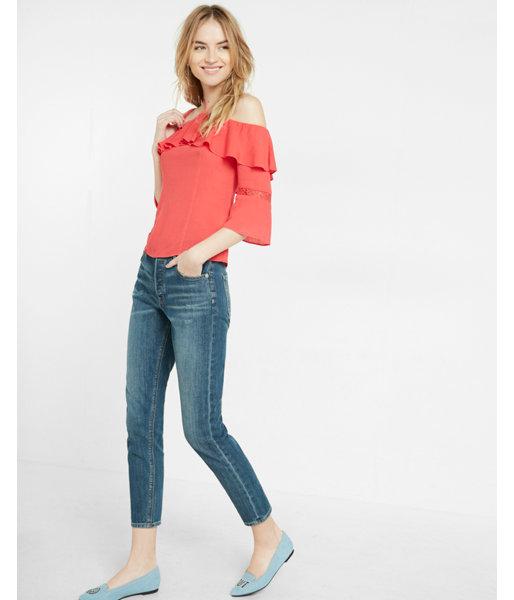 Express Ruffle Halter Neck Blouse