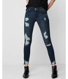 Express Womens Express Womens Mid Rise Distressed Stretch+ Performance Ankle Jeggings