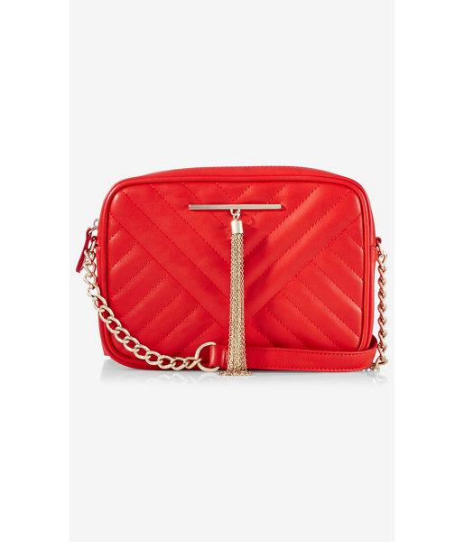 Express Women's Bags Chevron Stitch Metal Tassel Cross Body Bag