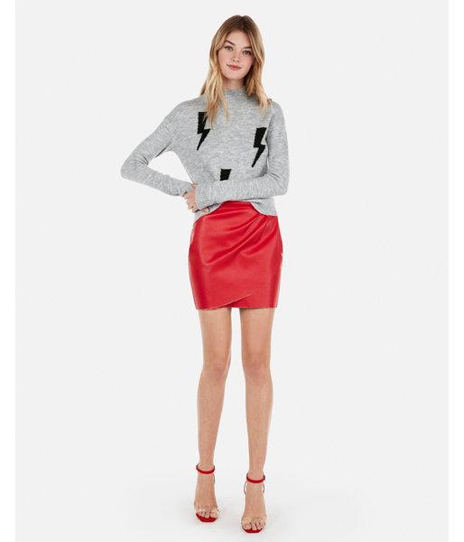 Express Womens Lightning Bolt Cropped Pullover
