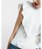 Express Short Sleeve Ruffle Cotton Top