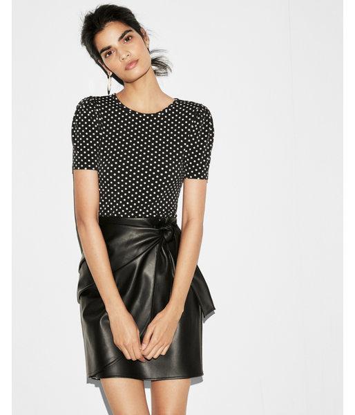 Express Womens Petite Polka Dot Puffed Short