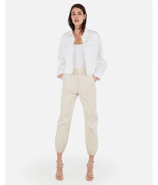Express Womens White Denim Easy Trucker Jacket