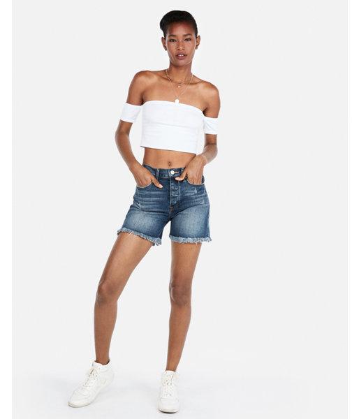 Express Womens Express One Eleven Off The Shoulder Cropped Top