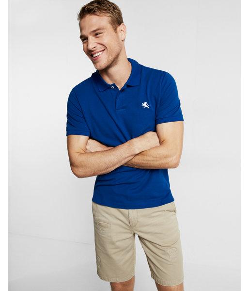 Express Mens Stretch Contrast Lion Pique Polo