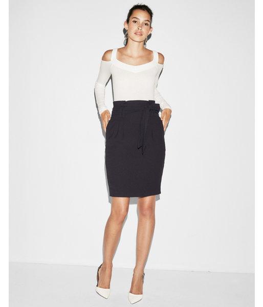 Express Womens High Waisted Sash Tie Pencil