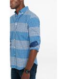 Express Men's Dress Shirts Check Stripe Button-down Collar