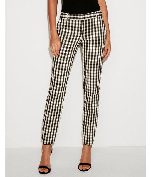 Express Womens Low Rise Check Columnist Ankle Pant