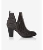 Express Womens Perforated Side Slit Heeled Bootie