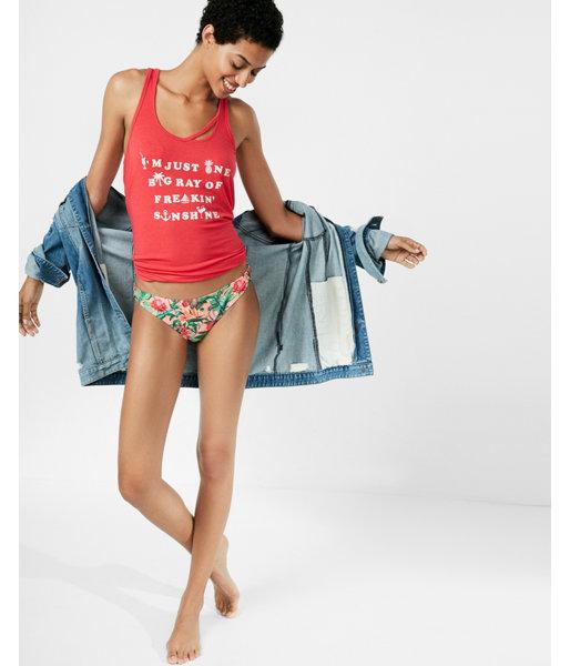 Express Ray Of Sunshine Slash Neck Tank