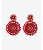Express Womens Sparkle Seed Bead Circle Drop Earrings