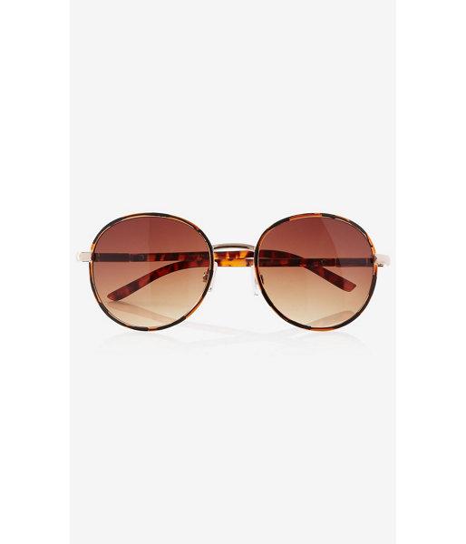 Express Women's Sunglasses Tortoise Shell Small Round