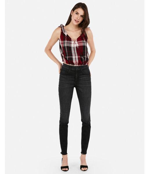 Express Womens Plaid Tie Strap