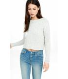 Express Women's Sweaters & Cardigans Nep Knit Ribbed Relaxed Cropped