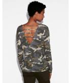 Express Womens Express One Eleven Camo Waffle Strappy Back Tee