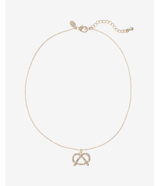 Express Womens Pretzel Pendant Necklace