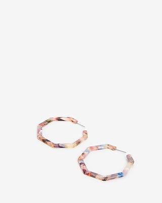 Express Womens Resin Hexagon Post Back Earrings