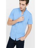 Express Men's Dress Shirts Fitted Heathered Short Sleeve