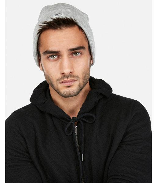 Express Mens Quilted Zip-front Fleece Hoodie