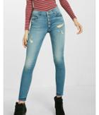Express High Waisted Button Fly Stretch Ankle Jean