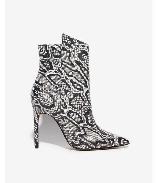 Express Womens Snake Skin Thin Heel Booties