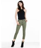 Express Womens Olive Mid Rise Cropped Jean