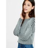 Express Women's Sweaters & Cardigans Plaited Crew Neck Cropped