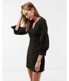 Express Womens Balloon Sleeve V-neck  Dress