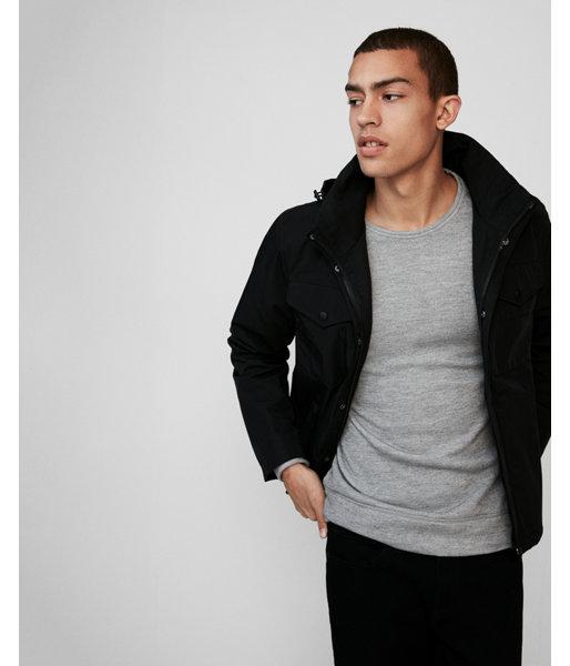 Express Mens Performance Water-resistant Zip Front Hooded Jacket